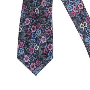 Joseph Abboud Silk Tie Men’s 61” Blue Pink Woven Daisy Floral Wedding Classic